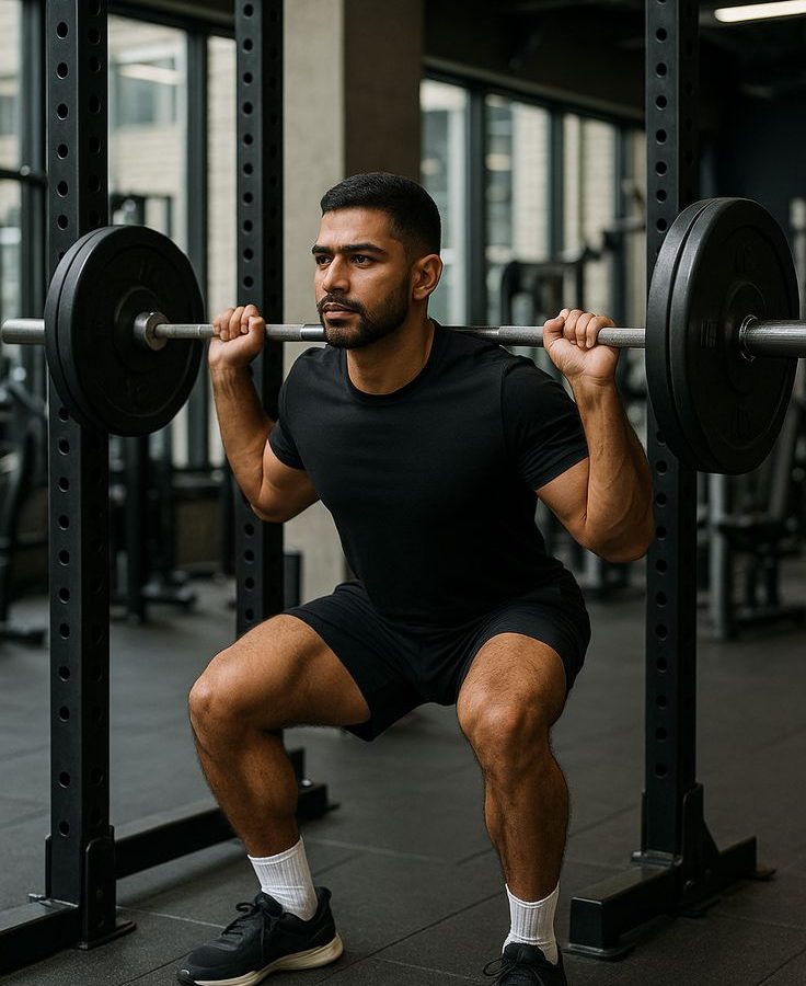 Legs Workout at Gym – Perfect Squat Form for Strength and Muscle Growth